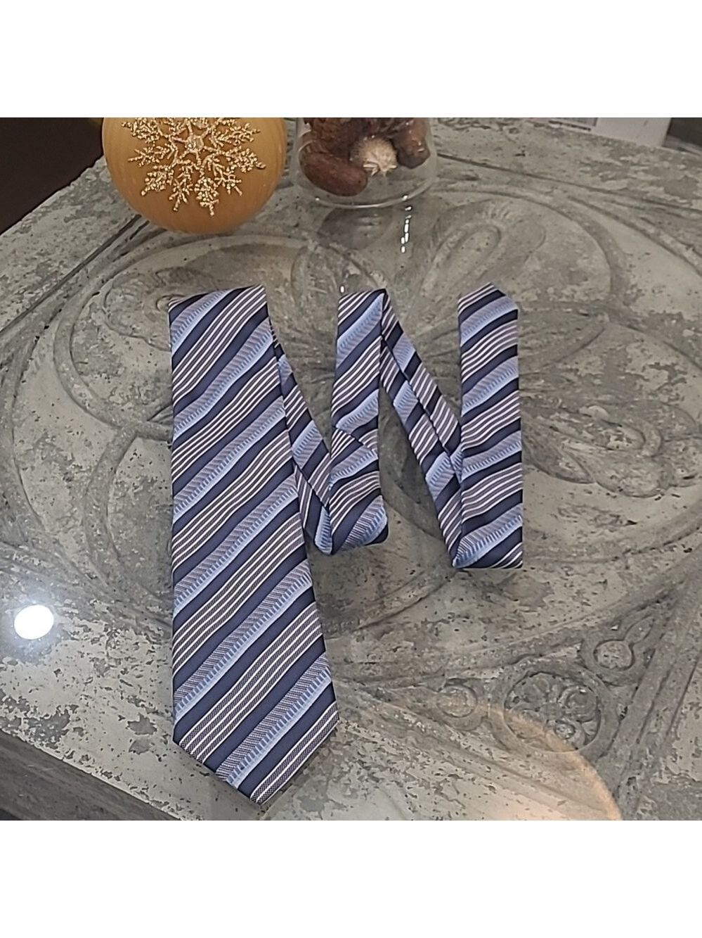 ERMENEGILDO ZEGNA SILK STRIPPED NEW 3.5 inches width New